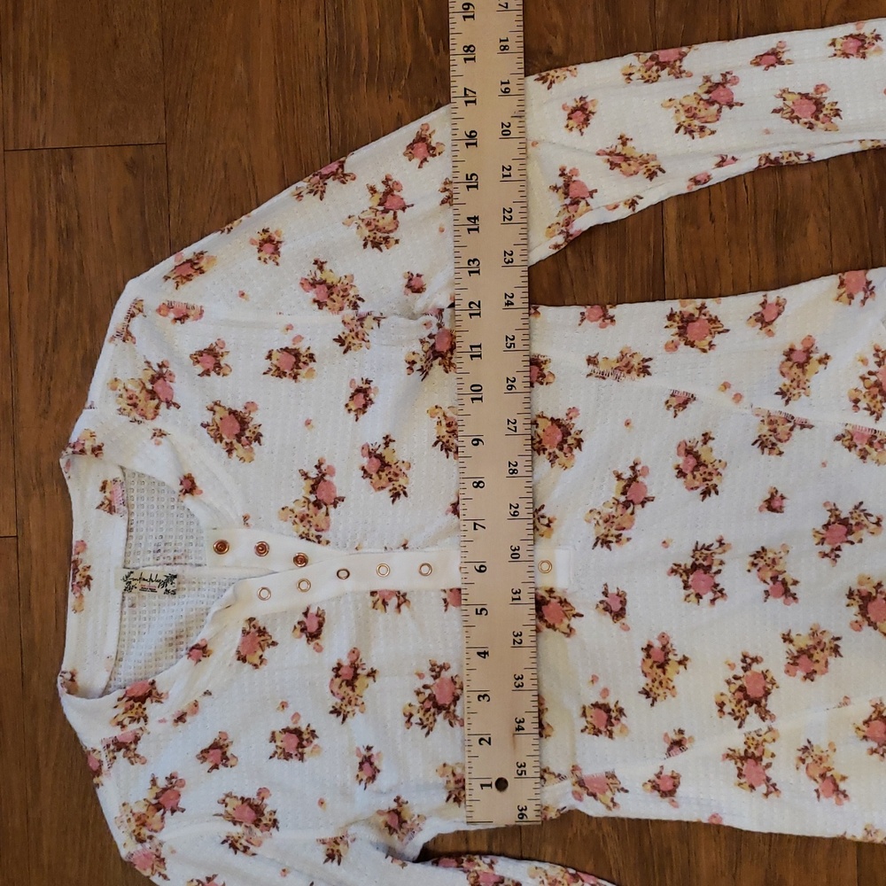 Free People Floral Waffle Knit Top - Picture 3 of 6